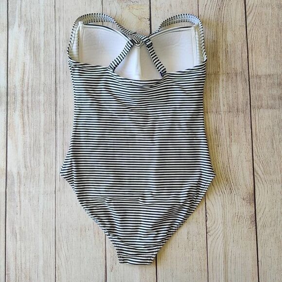 Niptuck Swim retro striped twist front tummy control ruched sides swimsuit - Picture 16 of 16